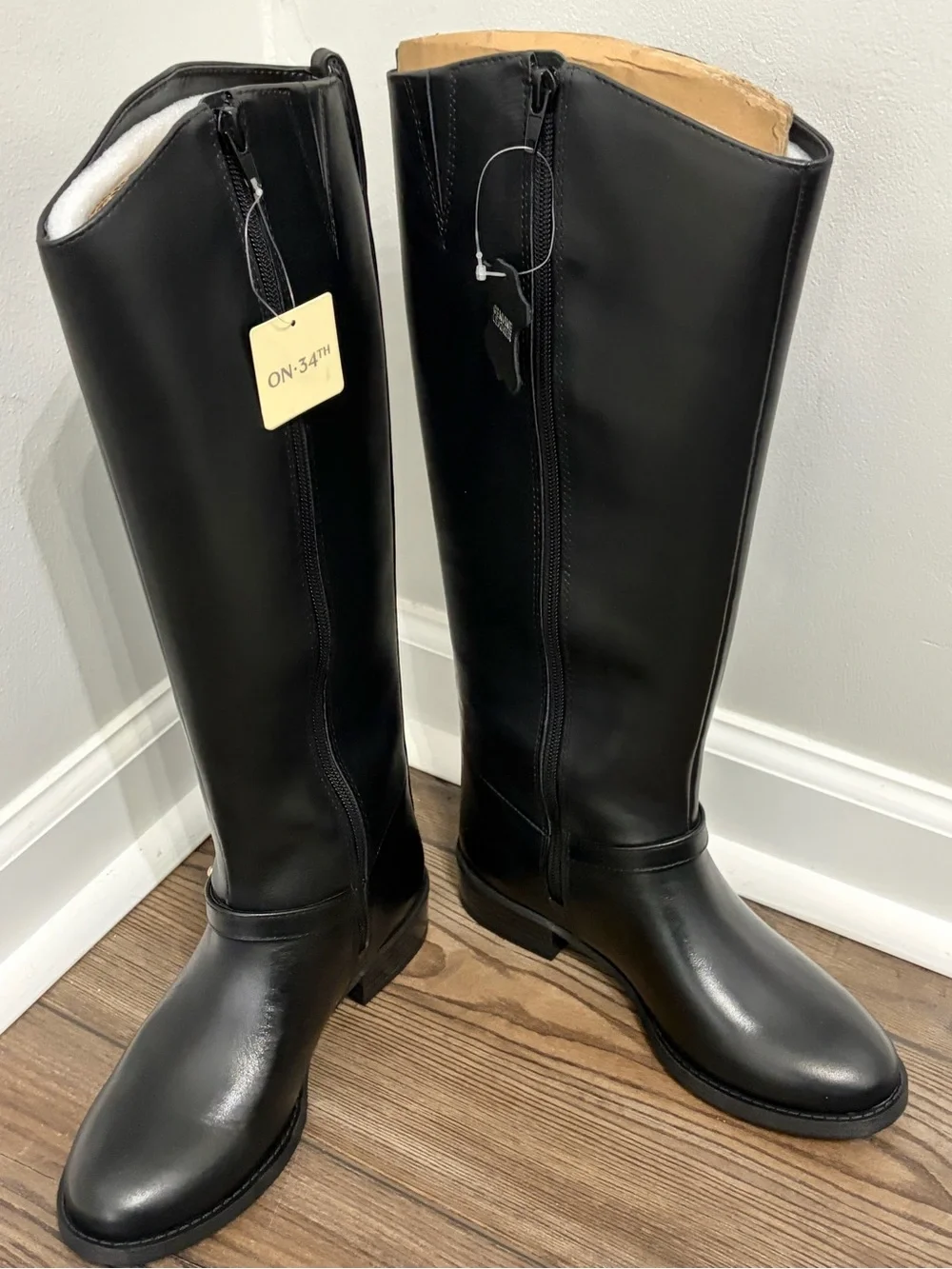 Women's Black Over-the-Knee Zip Riding Boots